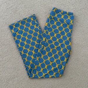 J. McLaughlin Yellow and Blue Chain Print Pants Sz XS
